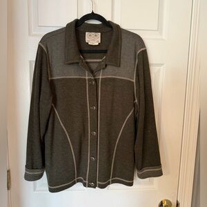 Vintage authentic travel wear glensport olive green buttondown collared shacket